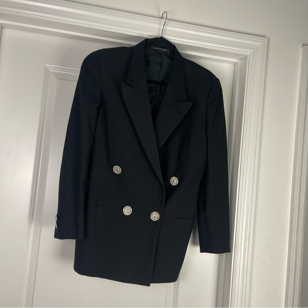 1991 Gianni Versace Crystal Medusa Button Blazer